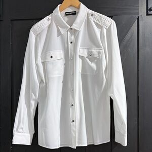Karl Lagerfeld Classic White Button-Down Shirt